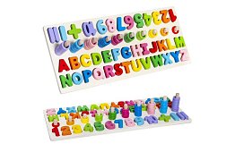 Drevené puzzle s abecedou a číslami