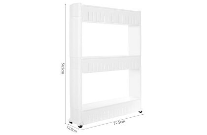 Mobilná kuchynská - kúpeľňová skrinka na kolieskach - biela