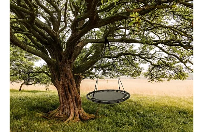 Hojdačka - čapí hniezdo čierna - 100 cm / 150 kg