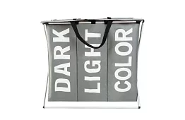 Koš na prádlo – 3 priehradky na skladacom ráme