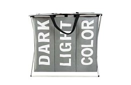 Koš na prádlo – 3 priehradky na skladacom ráme