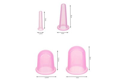 Sada masážnych pomôcok – 4 silikónové banky + masér + taška