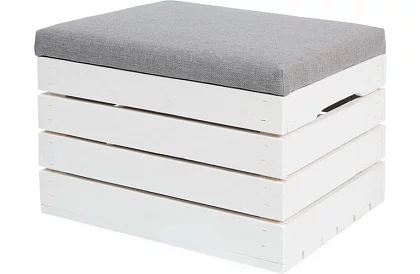 Drevený taburet – puf truhla s úložným priestorom