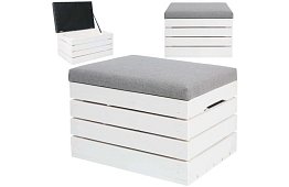 Drevený taburet – puf truhla s úložným priestorom