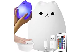 LED detská nočná lampička – mačka