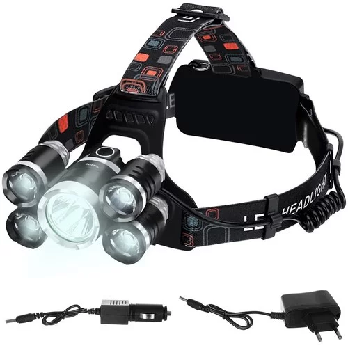 LED čelovka 5 x Cree T6 LED