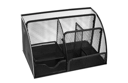 Organizér na písací stôl - 6 priehradiek - čierny