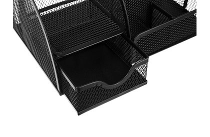 Organizér na písací stôl - 6 priehradiek - čierny