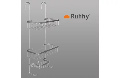 Závesná polička do kúpeľne - strieborná
