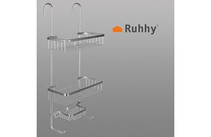 Závesná polička do kúpeľne - strieborná