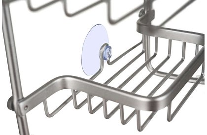 Závesná polička do kúpeľne - strieborná