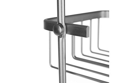 Závesná polička do kúpeľne - strieborná