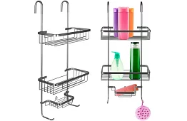 Závesná polička do kúpeľne - strieborná