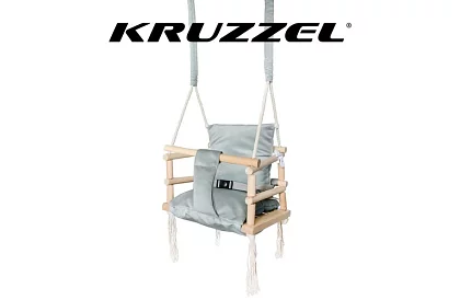 Drevená detská hojdačka – šedá