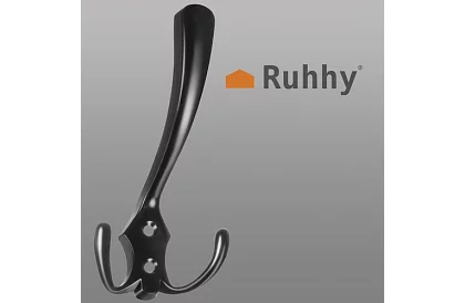 Nábytkový nástenný vešiak čierny – sada 5 kusov