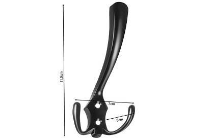 Nábytkový nástenný vešiak čierny – sada 5 kusov