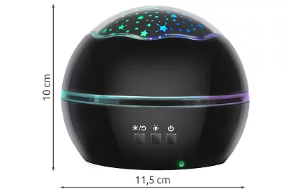 LED nočná lampa s projektorom obrázkov - čierna