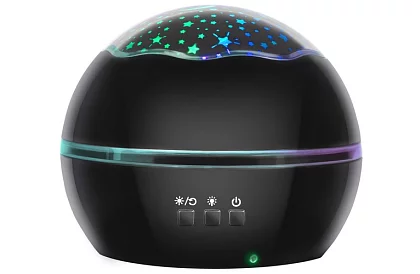 LED nočná lampa s projektorom obrázkov - čierna