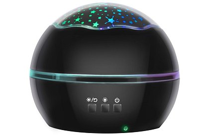 LED nočná lampa s projektorom obrázkov - čierna