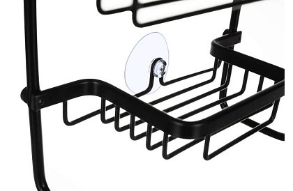 Závesná polička do kúpeľne - čierna