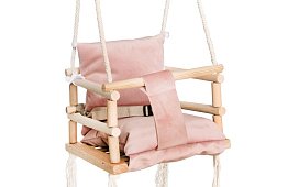 Drevená detská hojdačka – ružová