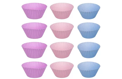 Teflónový plech na muffiny + 12 silikónových košíčkov