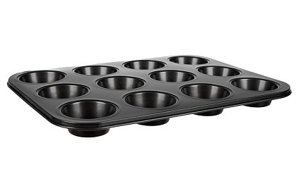 Teflónový plech na muffiny + 12 silikónových košíčkov