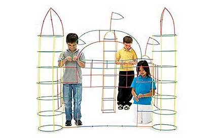 Barevná 3D stavebnica z brčiek 408 ks – kreatívna hra pre deti