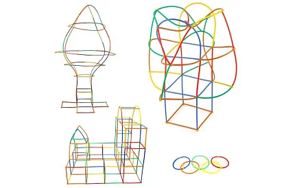 Barevná 3D stavebnica z brčiek 408 ks – kreatívna hra pre deti