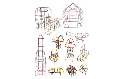 Barevná 3D stavebnica z brčiek 408 ks – kreatívna hra pre deti