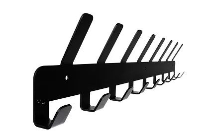 Nástenný vešiak na bundy a kabáty – čierny, 17 háčikov