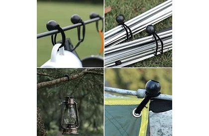 Flexibilné gumičky s guľôčkou na upevnenie plachiet a tarpov – 10 ks