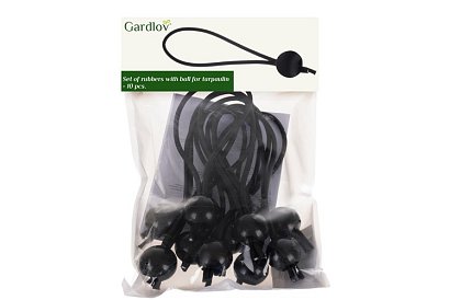 Flexibilné gumičky s guľôčkou na upevnenie plachiet a tarpov – 10 ks