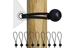 Flexibilné gumičky s guľôčkou na upevnenie plachiet a tarpov – 10 ks