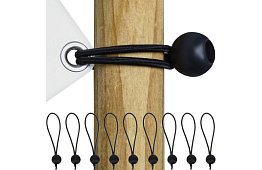 Flexibilné gumičky s guľôčkou na upevnenie plachiet a tarpov – 10 ks