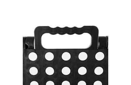 Skladacia stolička – taburet čierno-biely