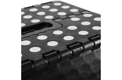 Skladacia stolička – taburet čierno-biely