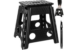 Skladacia stolička – taburet čierno-biely