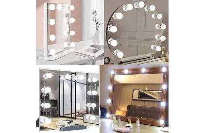 LED lampy na zrkadlo - toaletný stolík – sada 10 ks