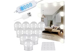 LED lampy na zrkadlo - toaletný stolík – sada 10 ks