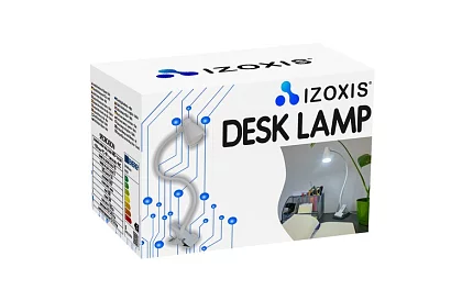 LED lampa na písací stôl s kovovým klipom - biela