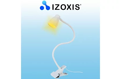 LED lampa na písací stôl s kovovým klipom - biela