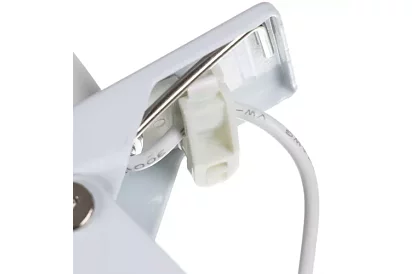 LED lampa na písací stôl s kovovým klipom - biela