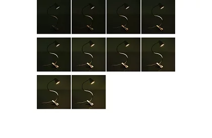 LED lampa na písací stôl s kovovým klipom - biela