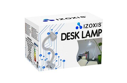 LED lampa na písací stôl s kovovým klipom - biela