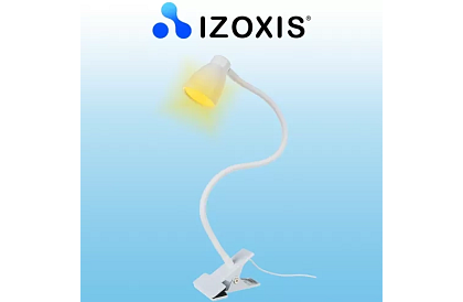 LED lampa na písací stôl s kovovým klipom - biela