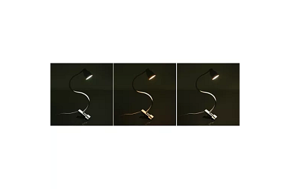 LED lampa na písací stôl s kovovým klipom - biela