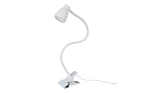 LED lampa na písací stôl s kovovým klipom - biela