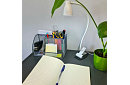 LED lampa na písací stôl s kovovým klipom - biela