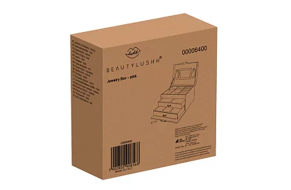 Elegantná šperkovnica – ružová s zámkom a saténovým povrchom